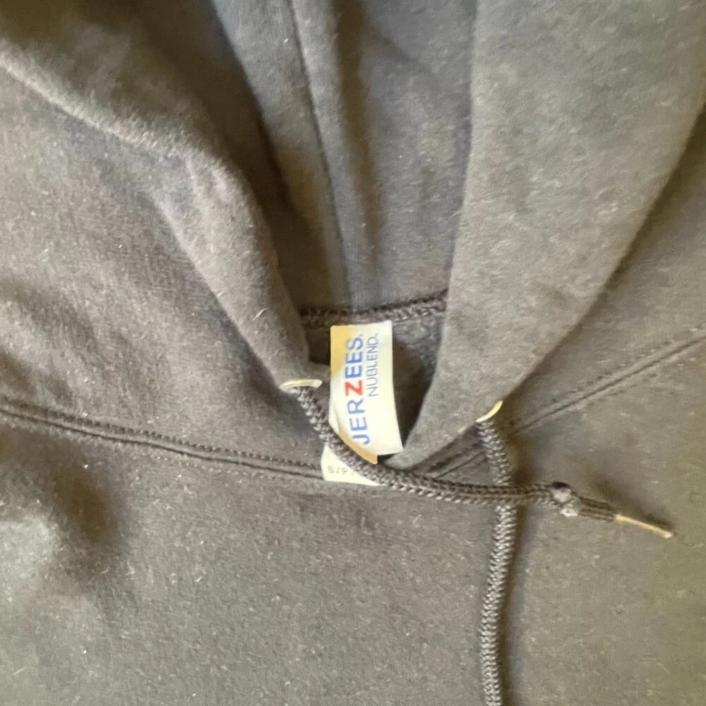 Jerzees NuBlend “JUST PARTY” Graphic Hoodie – Navy Blue, Size S - Picture 9 of 9